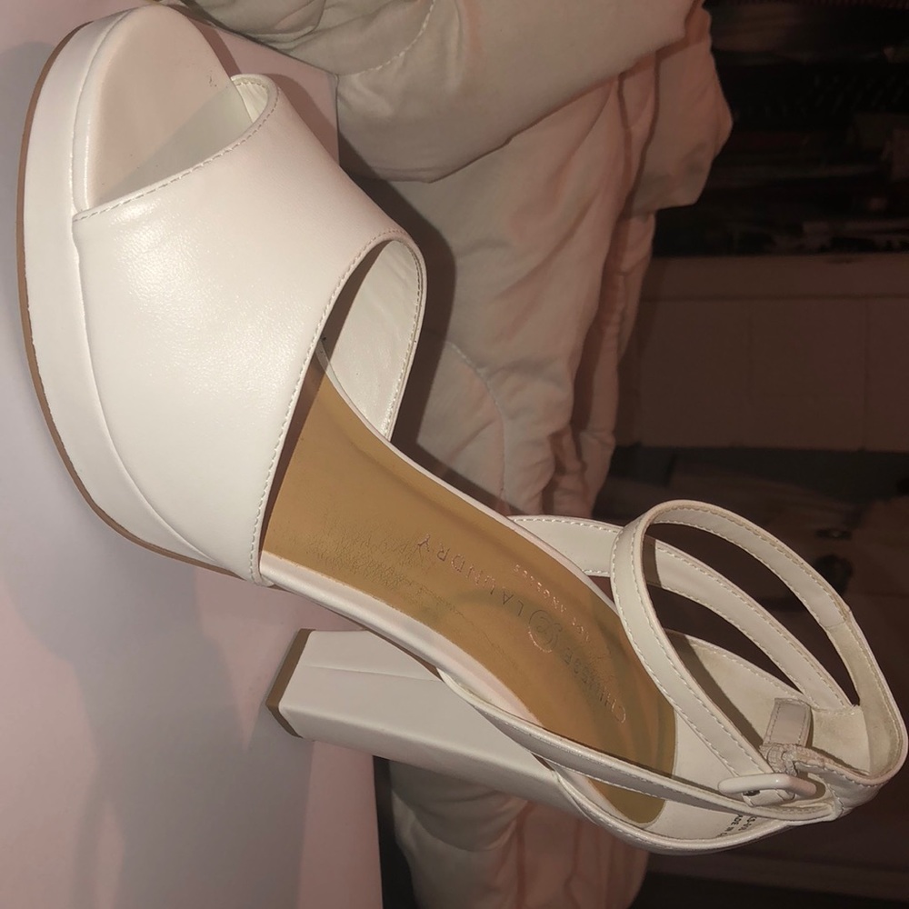 White chunky heels - Picture 3 of 4